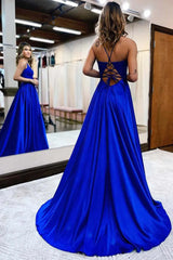 Elegant Spaghetti Strap Mermaid Prom Dress in Dark Blue Color Option