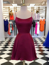 Cute Backless Burgundy Short Prom Dress Chic Homecoming Evening Gown