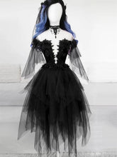 Elegant Off-Shoulder Black Lace Prom Dress with Fluffy Skirt for Homecoming