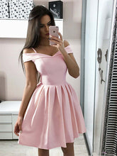 Cute Off-the-Shoulder Pink Homecoming Dress Short Prom Formal Evening Gown