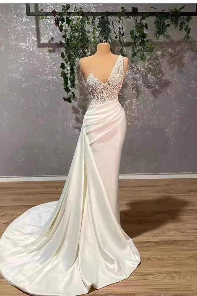 Ivory One-Shoulder Mermaid Prom Dress - Elegant Appliqued Ruffles Gown