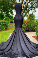 Elegant Black Sleeveless Strapless Applique Mermaid Prom Dress for Special Occasions