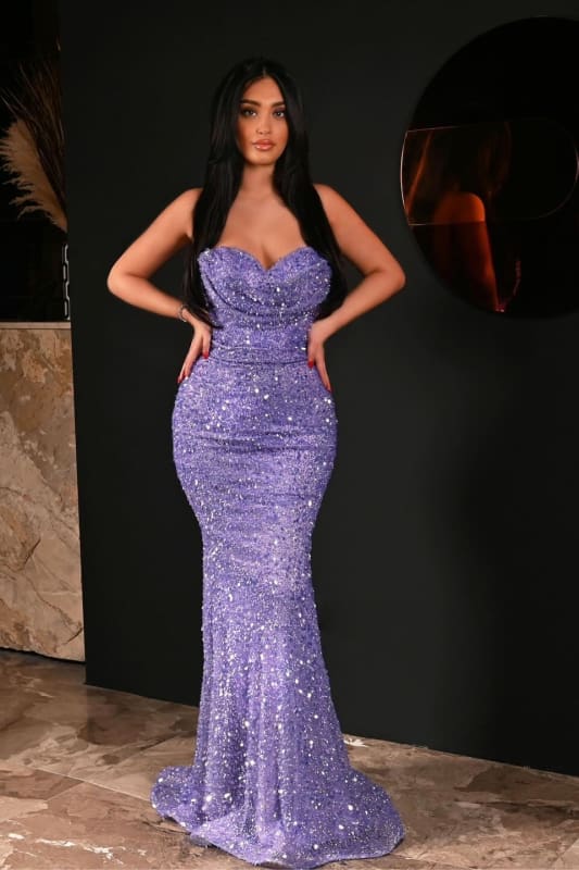 Dazzling Sweetheart Sleeveless Sequins Mermaid Prom Dress - Elegant Long Gown