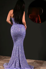 Dazzling Sweetheart Sleeveless Sequins Mermaid Prom Dress - Elegant Long Gown