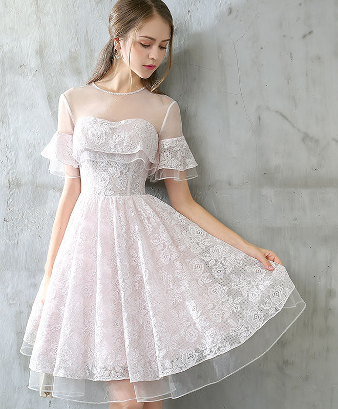 Elegant Cute Tulle Lace Short Prom Party Homecoming Dress For Women