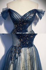 Elegant Tulle Long Off The Shoulder Evening Dresses