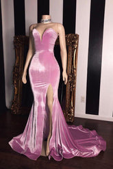 Sleeveless Sweetheart Mermaid Evening Dress: Elegant Prom Gown with High Slit