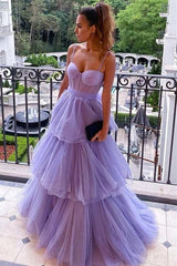 Glamorous Tulle Spaghetti Strap Prom Dress Sleeveless Ball Gown