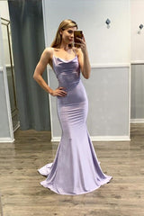 Elegant Light Purple Spaghetti-Strap Mermaid Prom Dress for Special Occasions