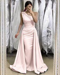 Light Blue One-Shoulder Mermaid Prom Dress with Detachable Skirt 27Prom