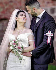 Elegant A-Line V-Neck Lace Tulle Long Wedding Dress Bridal Gown