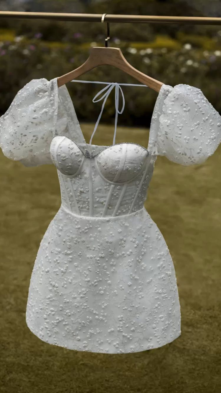 White Princess Strapless Homecoming Prom Dress Short Wedding Dresses