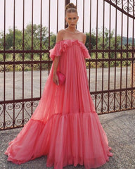Long Formal Pink Prom Evening Gown For Women Party Dresses