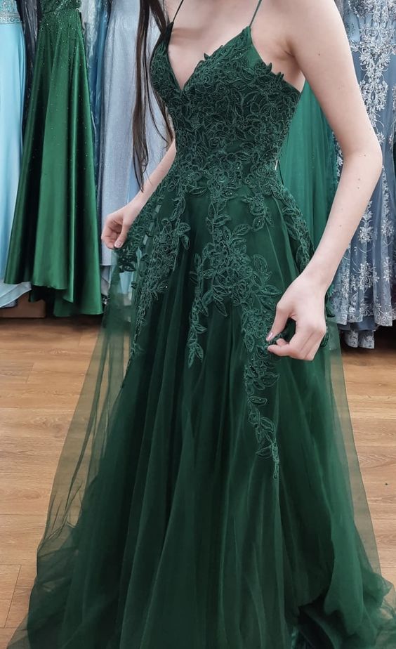Emerald Green Prom Dress For Teen Girls Formal Party Gown