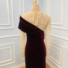 Elegant Grape Applique One-Shoulder Prom Dress with Sequin Bead Embellishments