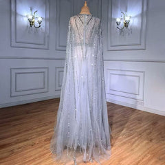 Elegant Long Sleeve Tulle Sequin Prom Dress with Fluttering A-Line Style