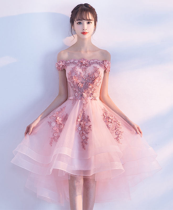 Adorable Pink Lace Tulle Short Prom Dress for Unforgettable Nights