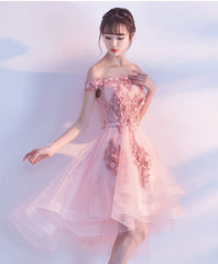 Adorable Pink Lace Tulle Short Prom Dress for Unforgettable Nights