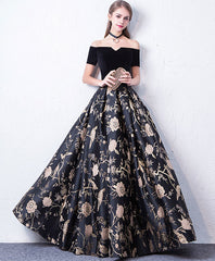 Stunning Black Off Shoulder Long Prom Evening Dress For Women
