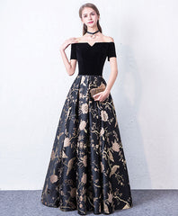 Stunning Black Off Shoulder Long Prom Evening Dress For Women