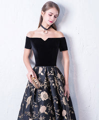 Stunning Black Off Shoulder Long Prom Evening Dress For Women