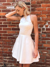 Short Beaded Back White Homecoming Dress: Elegant, Formal, and Chic