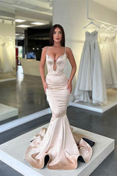 Elegant Sleeveless Spaghetti Strap Mermaid Prom Dress for Women's Special Occasions
