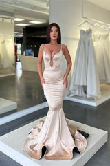 Elegant Sleeveless Spaghetti Strap Mermaid Prom Dress for Women's Special Occasions