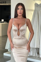 Elegant Sleeveless Spaghetti Strap Mermaid Prom Dress for Women's Special Occasions