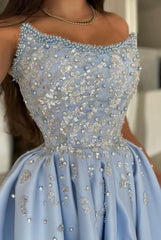 Elegant Strapless Satin A-Line Prom Dress with Ruched Sequins Detailing