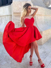 Sweetheart Neck High-Low Red Prom Dress: Stunning Homecoming, Graduation, Evening Gown