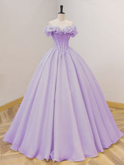 Lilac Off The Shoulder Disney Princess Ball Gown Quinceanera Dress - DollyGown