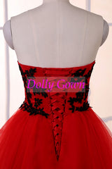 Red Short Prom Dress Teenager Prom Dress Strapless Prom Dress 2021 Short Formal Dress,18032805-Dolly Gown