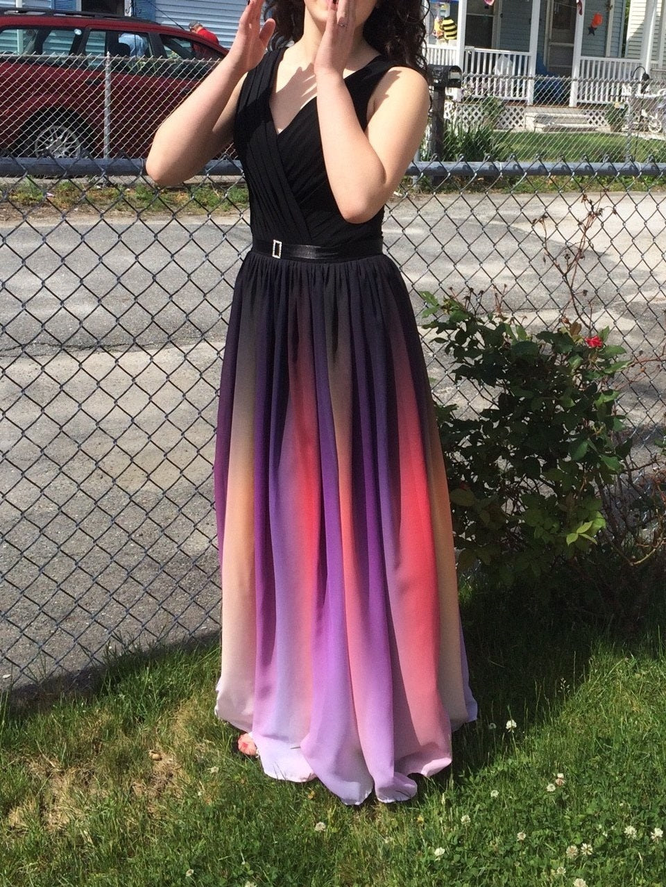 Ombre chiffon maxi dress Clearance