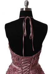 2019 Long Sweep Train Halter Dazzling Top Tulle Modest Prom Dress, GDC1160 - DollyGown