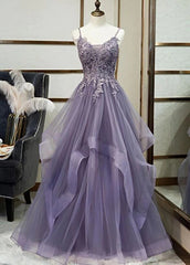 2023 New Arrival Lace Top Prom Dress with Ruffle Skirt - DollyGown