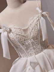See Through Lace Top White Short Homecoming Dress - DollyGown