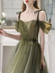 Sage Green A-line Off The Shoulder Maxi Formal Dress Occasion Dress - DollyGown