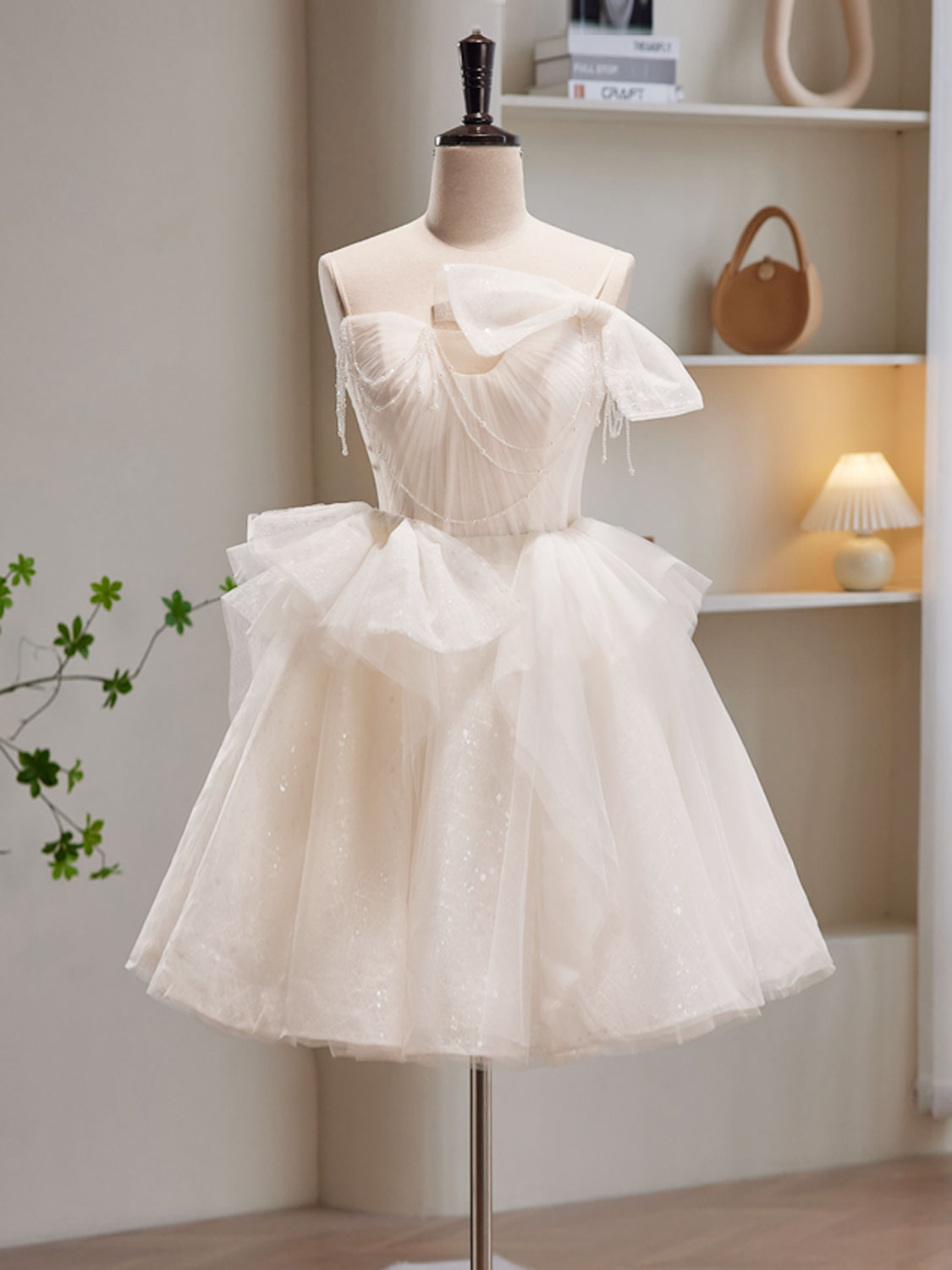 Sweet Strapless White Short Homecoming Dress - DollyGown