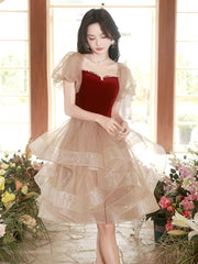 Sweet Tiered Short 8th Grade Dance Dress Juniors Homecoming Dress - DollyGown