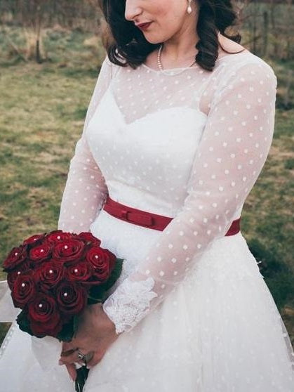 50s inspired Country Style Rockabilly Tea Length Wedding Dresses