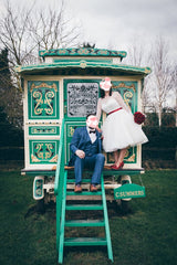 50s inspired Country Style Rockabilly Tea Length Wedding Dresses with Sleeves,GDC1519-Dolly Gown