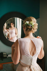 Modern Open Back Two Piece Boho Scoop Neck Wedding Dress 20082551-Dolly Gown