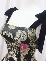 Black Printed Short Homecoming Dress 8th Grade Dance Dress - DollyGown