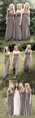 Grey Bridesmaid Dresses Long Mismatched Boho A-Line Bridesmaid Dresses for Outdoor Wedding,#711065-Dolly Gown
