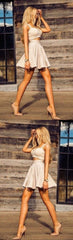 Beige Simple Short Freshman Homecoming Dress Beige Short Prom Dress Short Formal Dress 711085-Dolly Gown