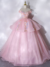 Off The Shoulder Pink Ball Gown Quinceanera Dress Sweet 16 Dress - DollyGown