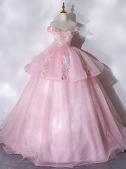Off The Shoulder Pink Ball Gown Quinceanera Dress Sweet 16 Dress - DollyGown