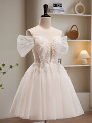 Adorable White Short Homecoming Dress Graduation Dress - DollyGown