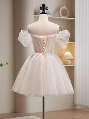 Adorable White Short Homecoming Dress Graduation Dress - DollyGown
